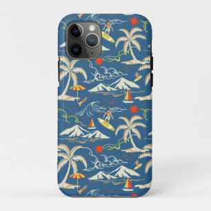 Retro Surf Tropical Patroon iPhone 11 Pro Hoesje