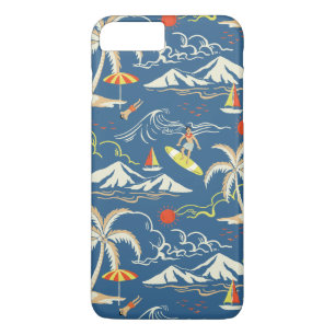 Retro Surf Tropical Patroon iPhone 8 Plus / 7 Plus Hoesje