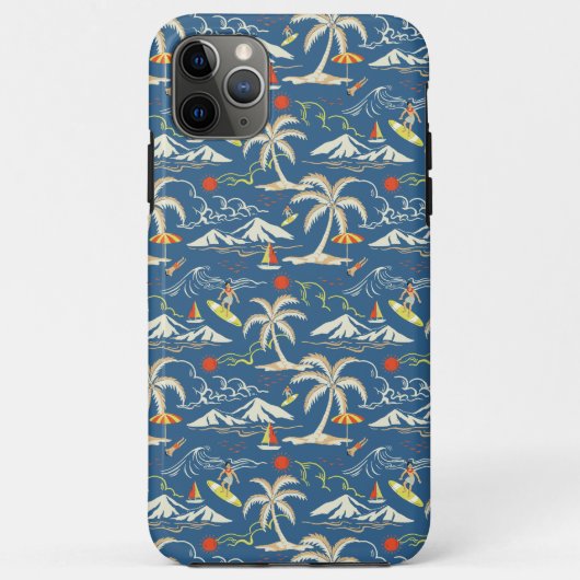 Retro Surf Tropical Patroon Case-Mate iPhone Case (Achterkant)