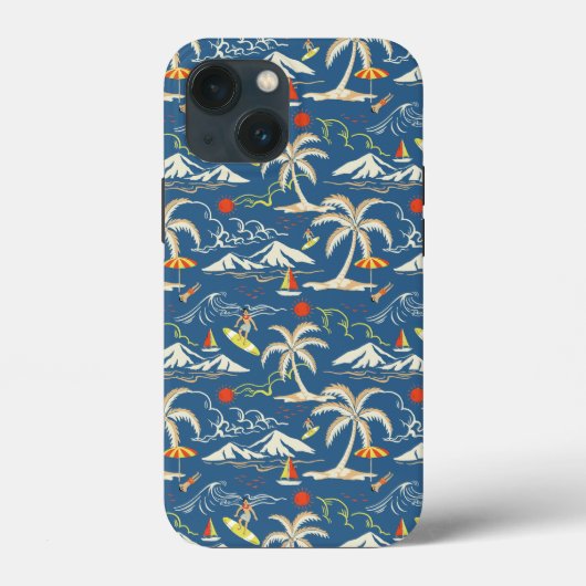 Retro Surf Tropical Patroon Case-Mate iPhone Case (Achterkant)