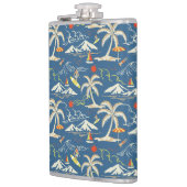 Retro Surf Tropical Patroon Heupfles (Links)