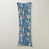 Retro Surf Tropical Patroon Lichaamskussen (Voorkant Verticaal)