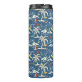 Retro Surf Tropical Patroon Thermosbeker (Achterkant)