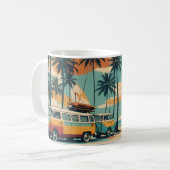 Retro Surf Van & Palm Trees Coffee Mug | Tropical  (Devant gauche)