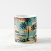 Retro Surf Van & Palm Trees Coffee Mug | Tropical  (Centre)