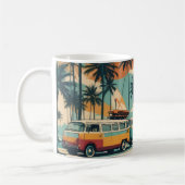Retro Surf Van & Palm Trees Coffee Mug | Tropical  (Gauche)
