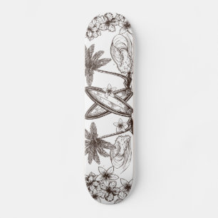 Retro Surf Vibes Palm Trees Hawaii Cali Skateboard