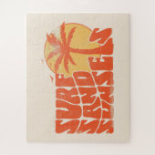 Retro Surf Zand Zonsondergangen Palm Tree Beach Vi Legpuzzel (Verticaal)