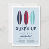 Retro Surfboards Anniversaire Fête Invitation (Devant)