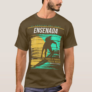 Retro Surfen Ensenada Mexico  Surfer Beach T-shirt