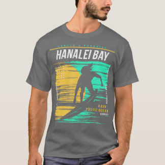 Retro Surfen Hanalei Bay Kauai Hawaii Sur T-shirt