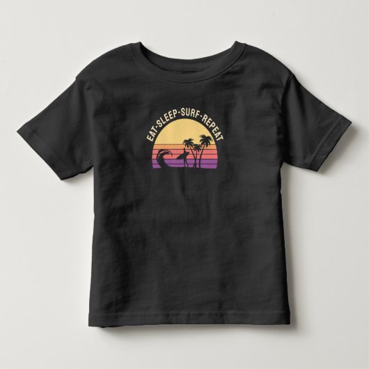 Retro surfen kinder shirts (Voorkant)