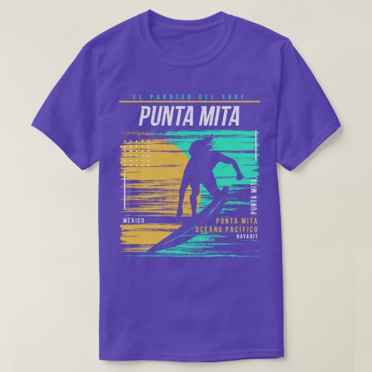 Retro Surfen Punta Mita  Surfer Bea T-shirt (Design voorkant)