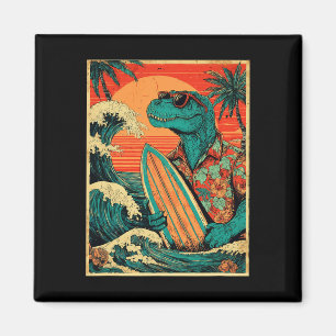 Retro surfen Tyrannosaurus Hawaiaanse zomer dinosa Magneet
