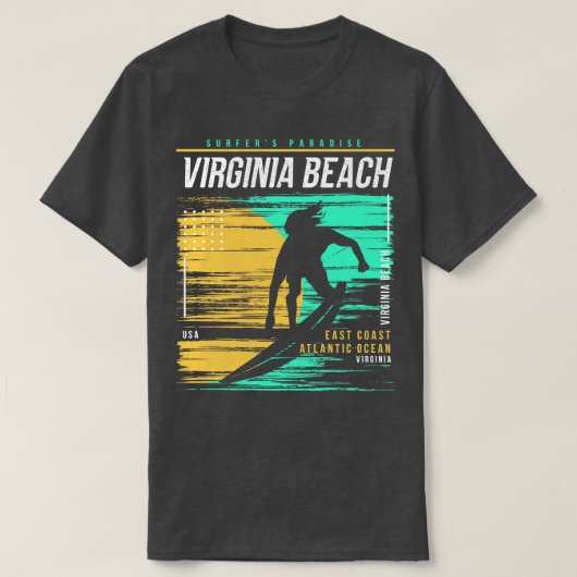 Retro Surfen Virginia Beach Virginia  Surf T-shirt (Design voorkant)