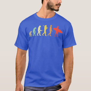 Retro surfende evolutiegraad voor surfers t-shirt