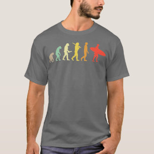 Retro surfende evolutiegraad voor surfers t-shirt