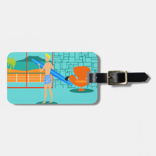 Retro Surfer-Bagagelabel Bagagelabel