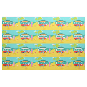 Retro Surfer Couple Fabric Stof