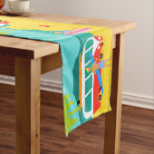 Retro Surfer Couple Table Runner Korte Tafelloper (Voorbeeld)