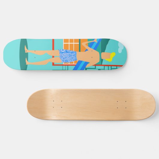 Retro Surfer Dude Skateboard (Horz)