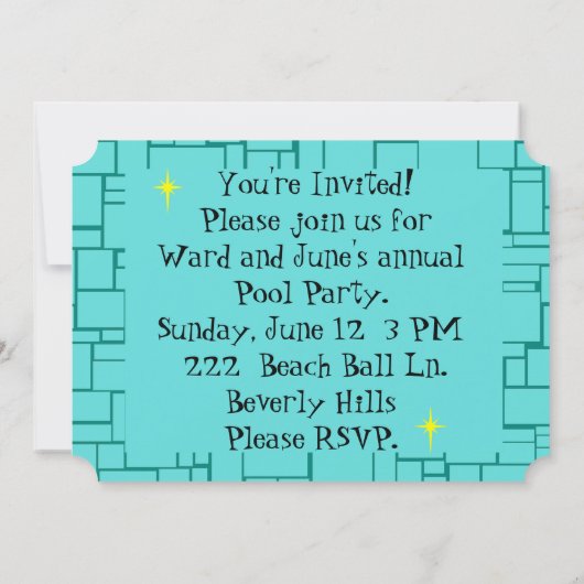 Retro Surfer Dude Uitnodiging (Achterkant)