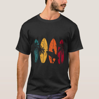 Retro Surfer Gift Surfred Surf Board Beach T-shirt