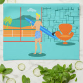 Retro Surfer Guy Kitchen Towel Theedoek (Gevouwen)