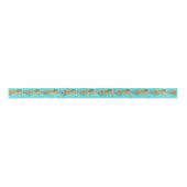 Retro Surfer Kerst Satin Ribbon Lint (Voorkant)