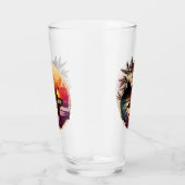 Retro Surfer Sunset Beach Glas (Rechts)