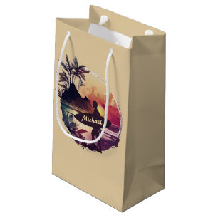 Retro Surfer Sunset Beach Klein Cadeauzakje