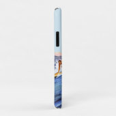Retro Surfer Waves Zomer Blauw Monogram Case-Mate iPhone Case (Achterkant/rechts)