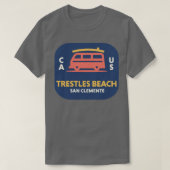 Retro Surfing Embleem Trestles San Clemente Califo T-shirt (Design voorkant)