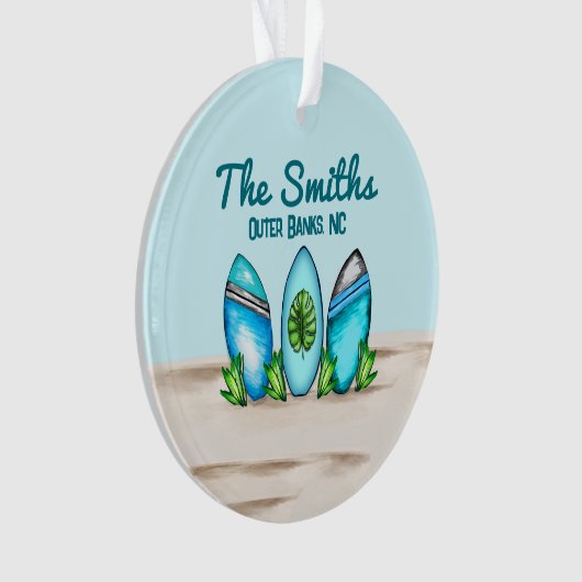 Retro Surfplanken Ornament (voorkant)