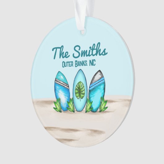 Retro Surfplanken Ornament (voorkant)