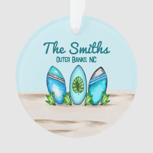 Retro Surfplanken Ornament (voorkant)