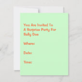 Retro Surprise Party pour toute invitation (Dos)