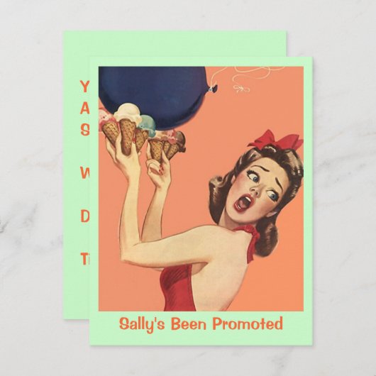 Retro Surprise Party pour toute invitation (Devant / Derrière)