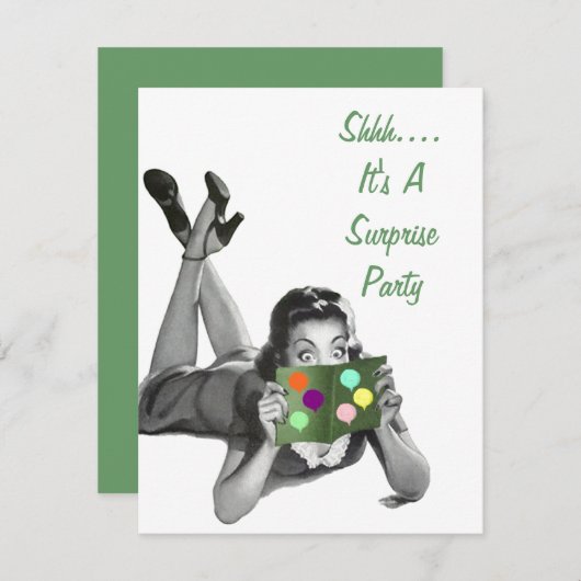 Retro Surprise Party Pour Toutes Les Invitations (Devant / Derrière)