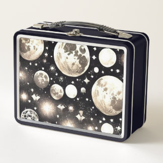Retro Surrealistische Art Deco Geschilderde Manen