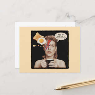 Retro surrealistische eieren voor het ontbijt, in briefkaart
