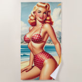 Retro Surven pin-up Strandlaken (Voorkant)
