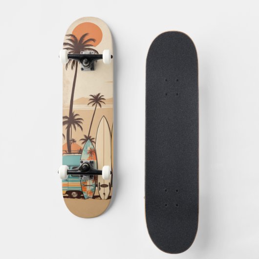 Retro Surven Vibes Skateboard (Voorkant)