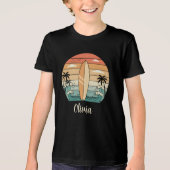 Retro Surven Vibes - Surfboard & Waves Tri-Blend Shirt (Voorkant)