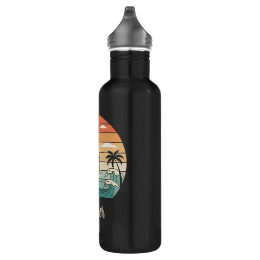 Retro Surven Vibes - Surfboard & Waves Waterfles (Rechts)