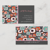 Retro Sushi Flower Squares Visitekaartje (Voorkant / Achterkant)