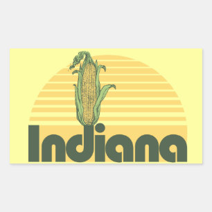Retro Sweet Home Indiana Rechthoekige Sticker