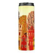 Retro Sweet Home Poster: Cartoon huizen Thermosbeker (Achterkant)