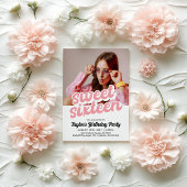 Retro Sweet Zestien Verjaardag Uitnodiging