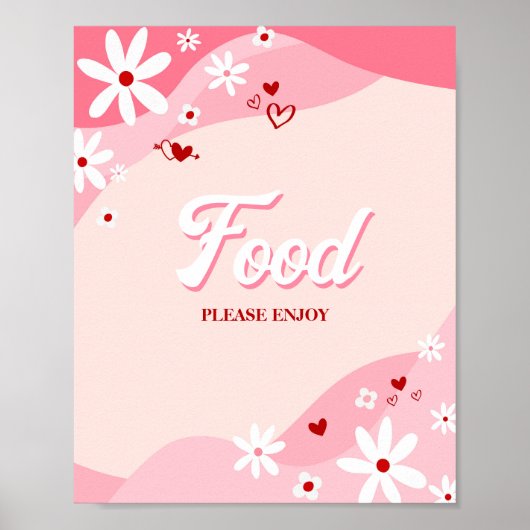 Retro Sweetheart Baby shower Voedsel Poster (Voorkant)